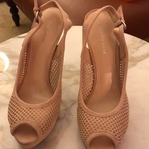Peche Suede Lattice Slingbacks